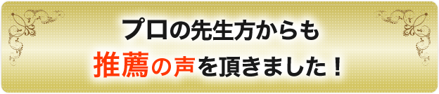 プロの先生方からも 推薦の声を頂きました!